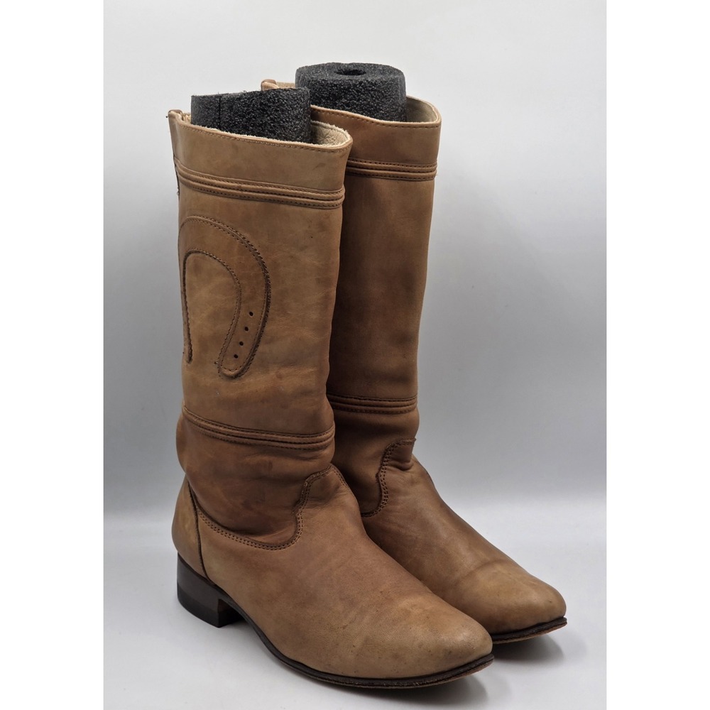 Espuelas de Plata Women's Escaramuza Riding Boots Sz 5 Brown Leather Horseshoe